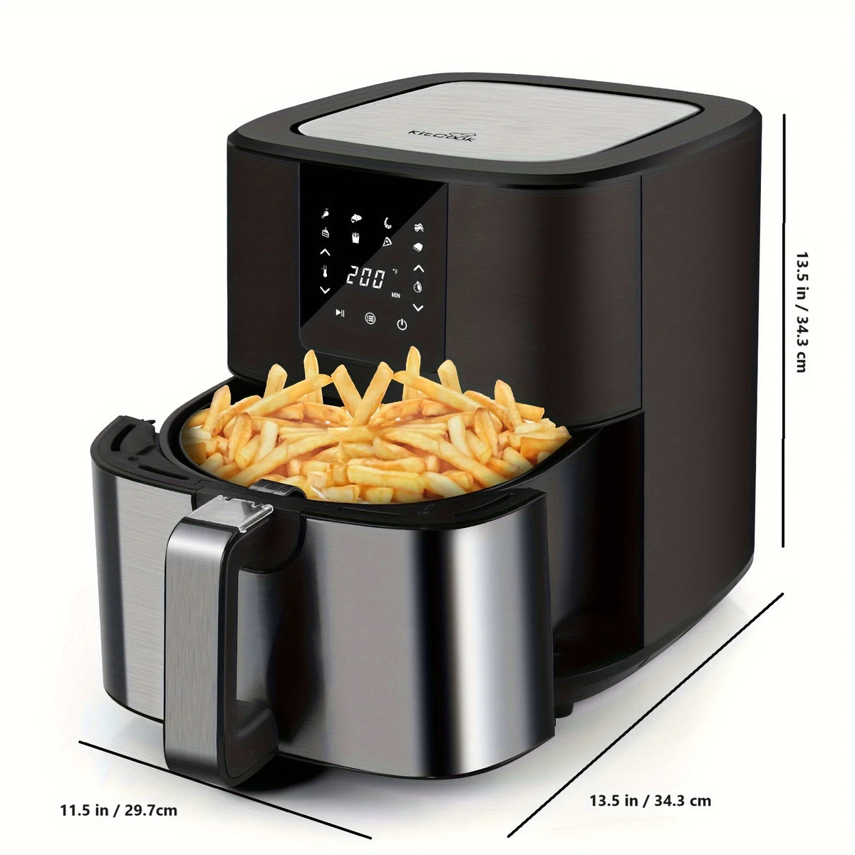 KitCook Air Fryer 1500W Digital Touchscreen Eight Presets UL Certified
