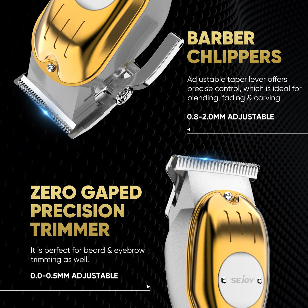 Sejoy Professional Rechargeable Cordless Hair Clipper Trimmer Set For Men
