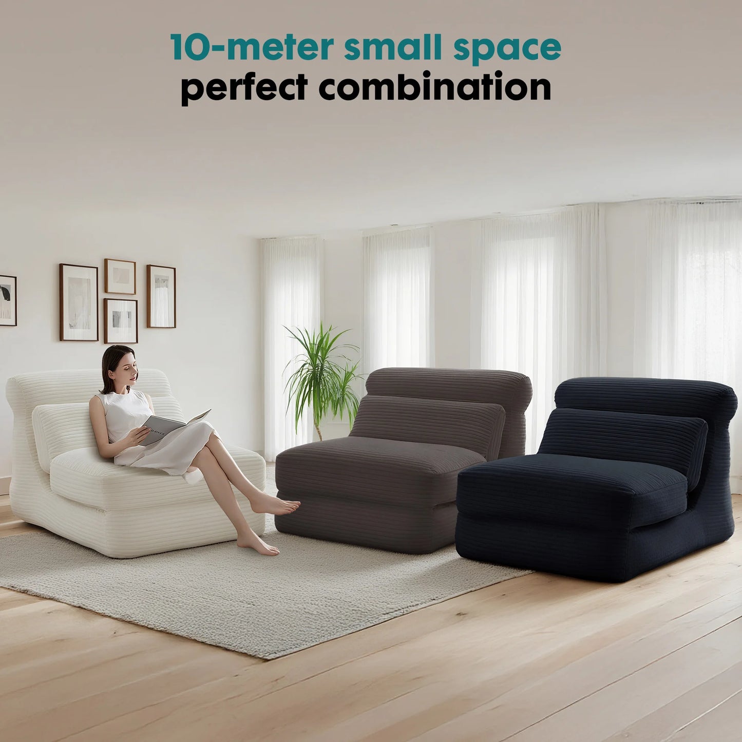 JHK Ergonomic Folding Sofa Bed With Lumbar Support