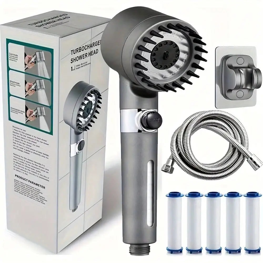Filtered Rain Shower Head 15 Replacement Filters Wall Mounted ABS