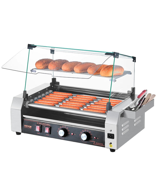 SucceBuy Commercial Stainless Steel Hot Dog Roller Dual Temperature Control