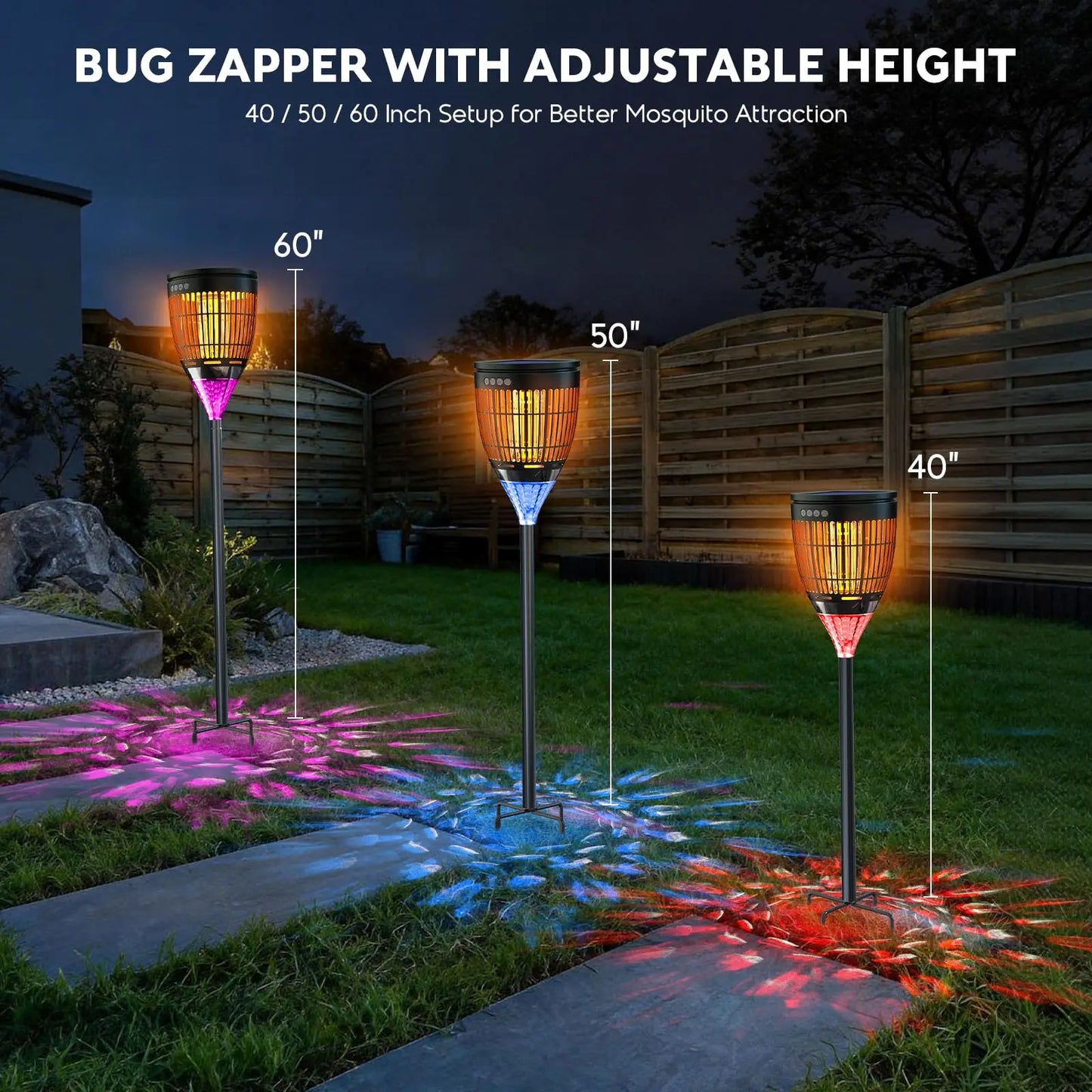 Solar Bug Zapper Outdoor 4200V 3-In-1 Mosquito Zapper
