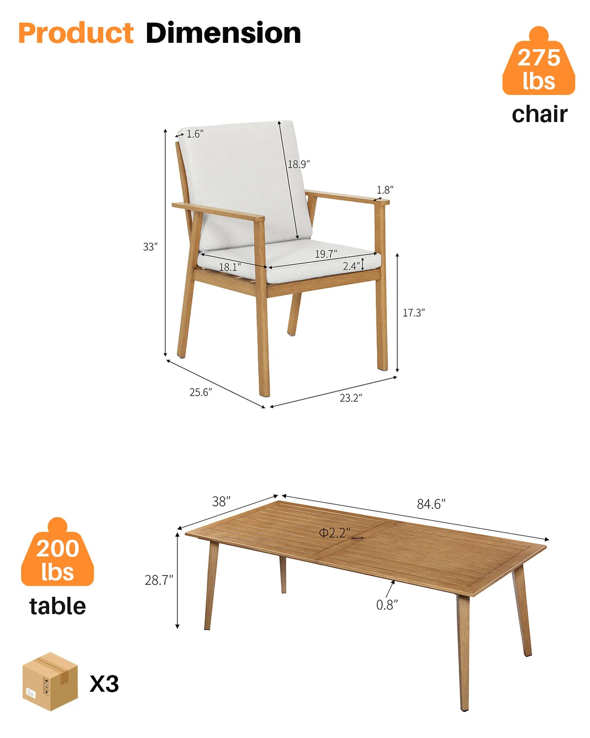 SeeHill 9 Piece Aluminum Patio Dining Set High Quality Teak