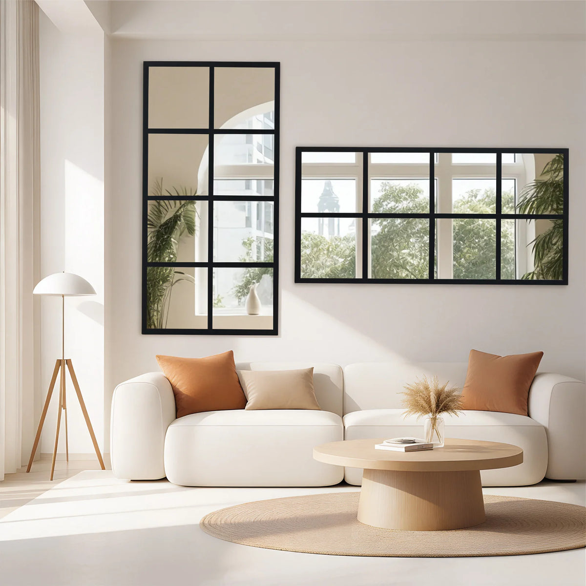 JHK Full Body Wall Mirrors Metal Framed Rectangle Window Decor