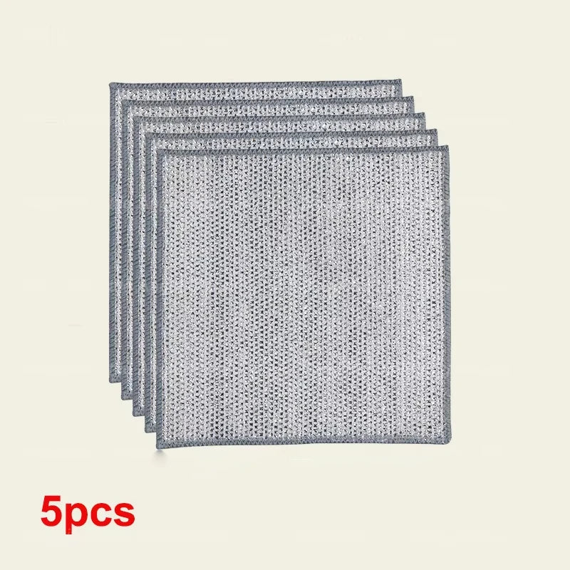 Durable Thickened Double Sided Steel Wire Kitchen Cleaning Cloth Pad
