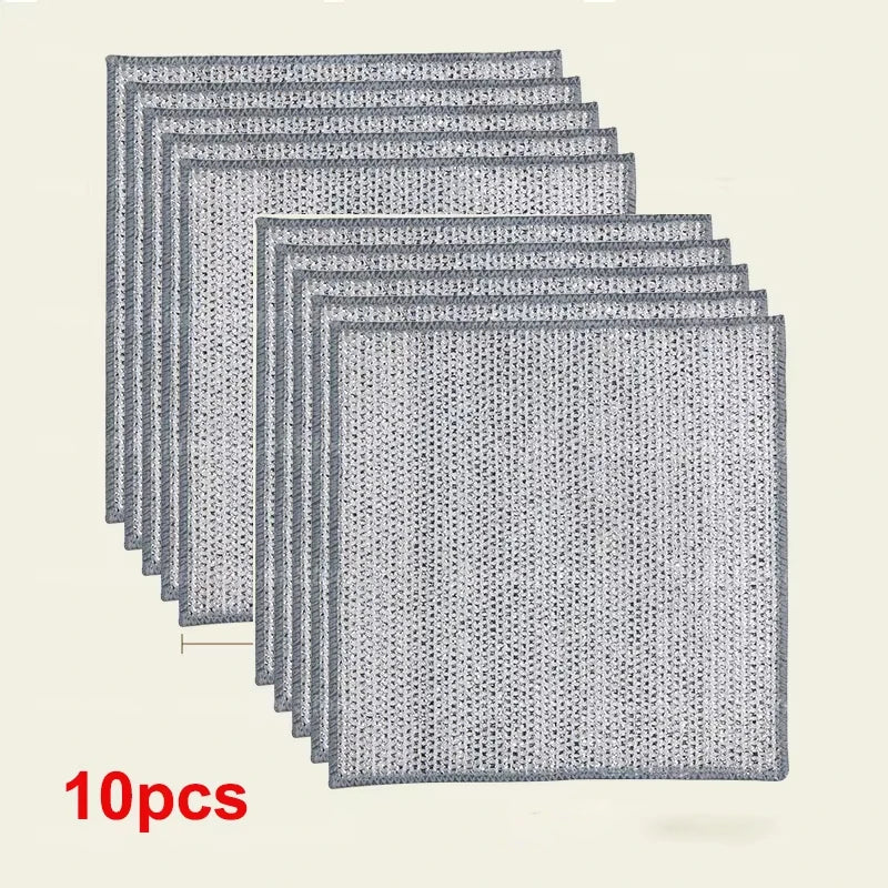 Durable Thickened Double Sided Steel Wire Kitchen Cleaning Cloth Pad