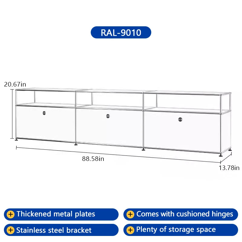 Bigcityfur Metal TV Stand Storage Corner Cabinet Living Room Furniture