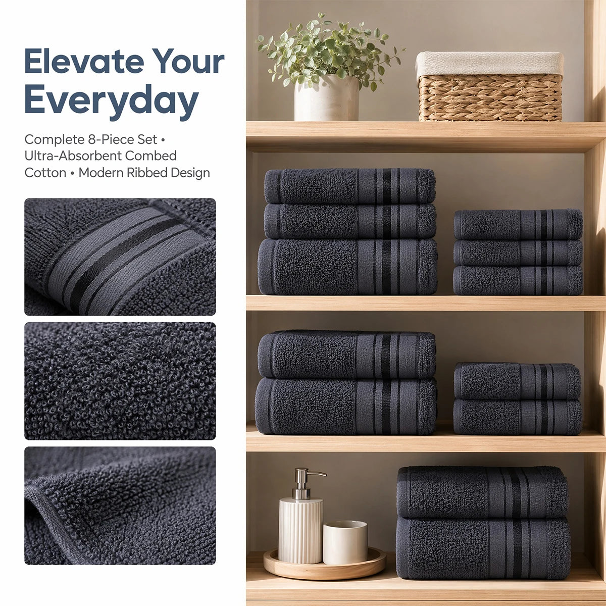Majestic Plush Luxury Towels Set For Bathroom Spa Hotel