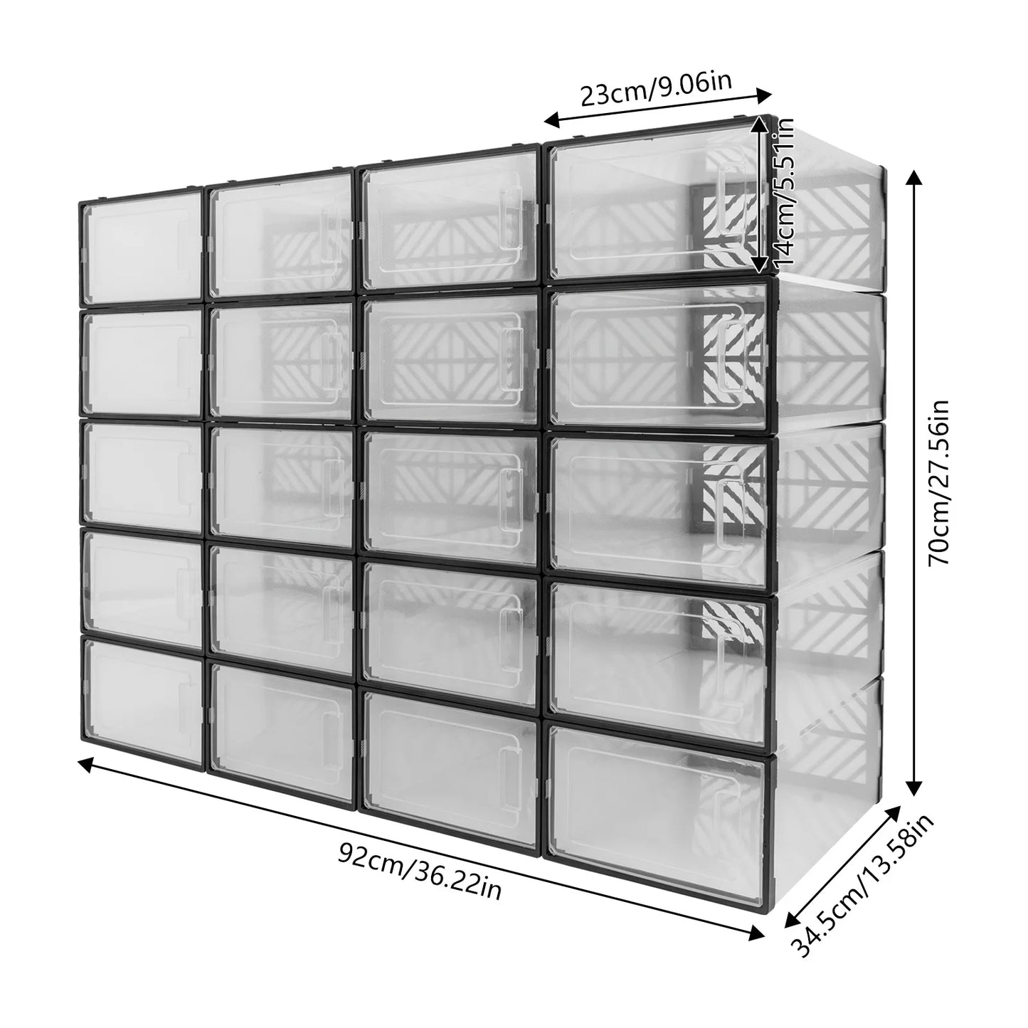 Shoe Storage Box Set PP Plastic Moisture And Dust Proof