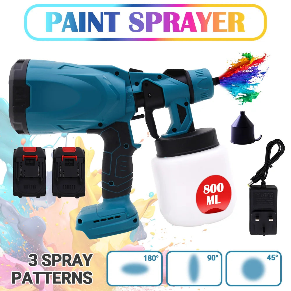 21V Cordless Electric HVLP Paint Sprayer With Rechargeable Batteries