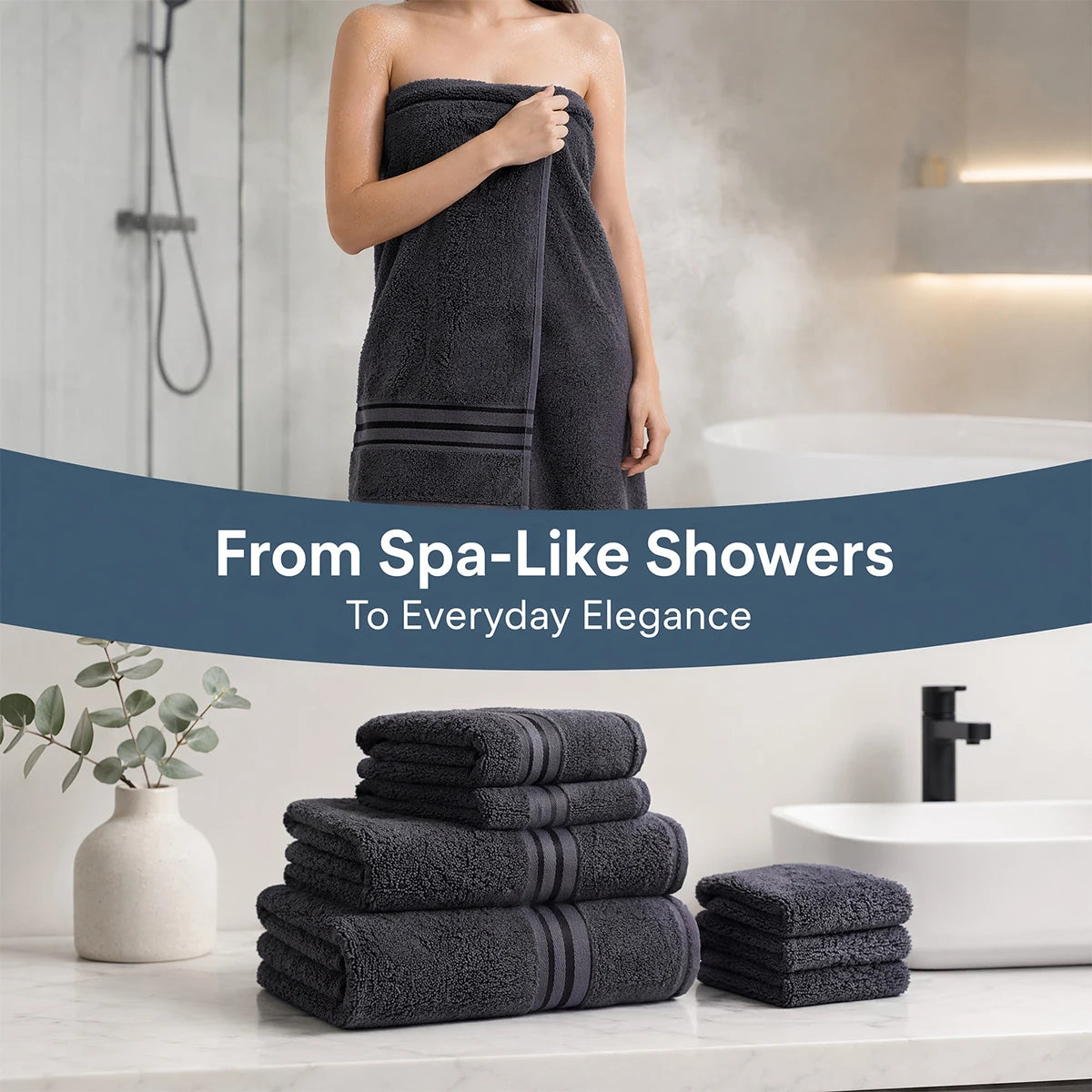 Majestic Plush Luxury Towels Set For Bathroom Spa Hotel