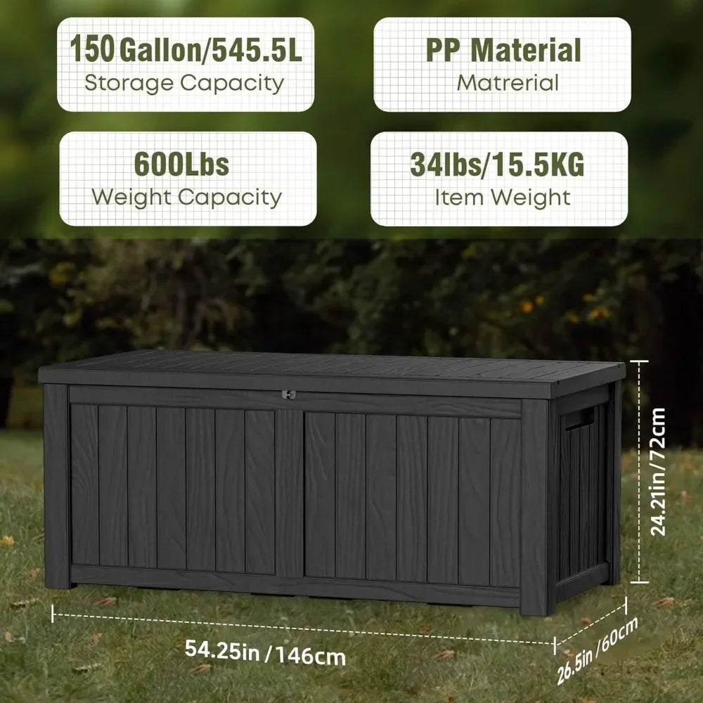 Lockable Waterproof Outdoor Deck Storage Box For Patio Furniture Tools