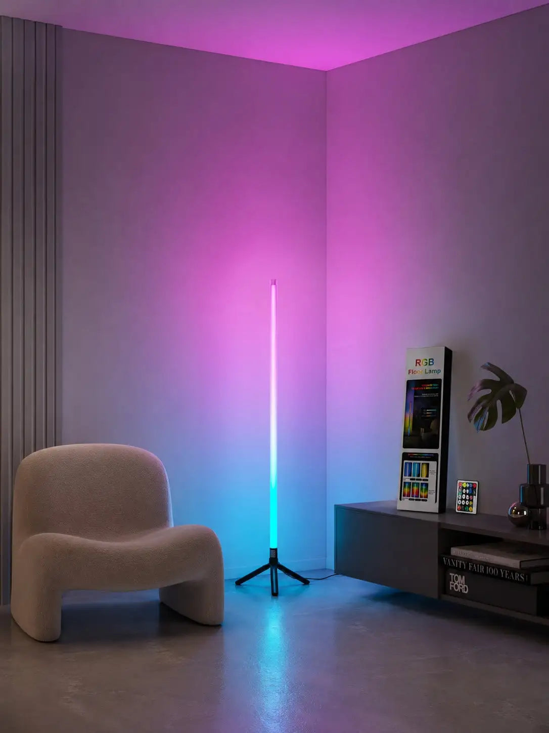 LED RGB Floor Lamp With Remote Control For Bedroom Lighting