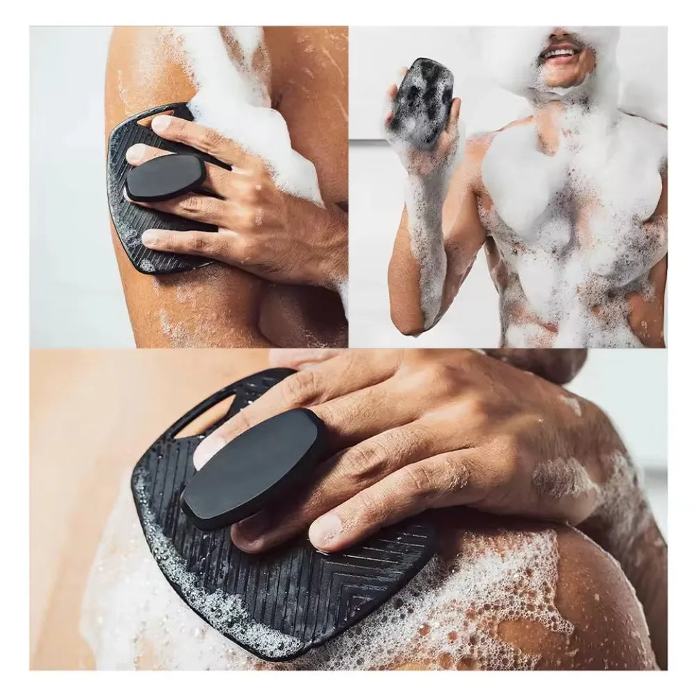 Exfoliating Silicone Bath Brush Cleanser With No Slip Handle