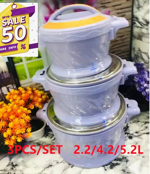 Plastic Lunchboxes 3 Pcs Set Durable Food Warmer Fresh Preservation