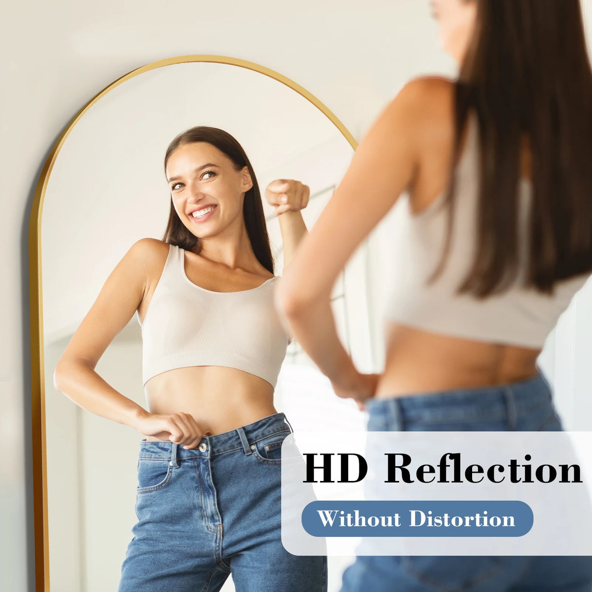 JHK Full Length Mirror Aluminum Frame Leaning Standing Wall Mounted