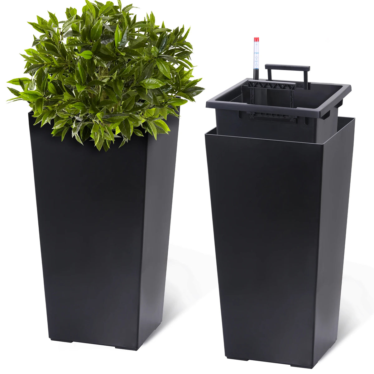 HiMISS Self Watering Planters Set Two For Indoor Outdoor Garden