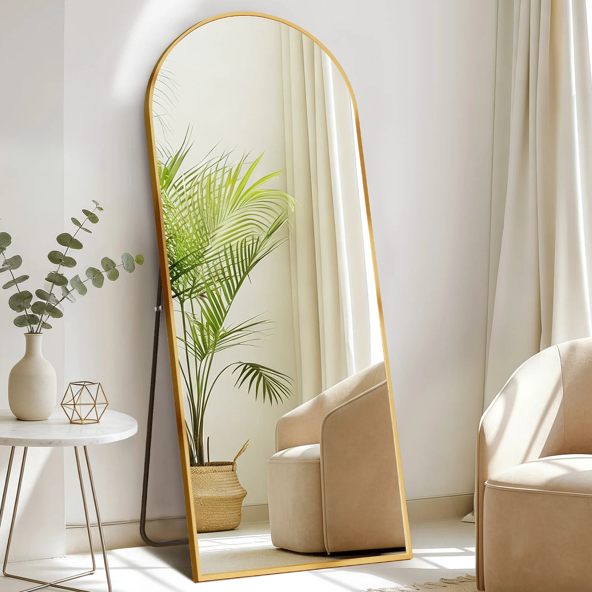 JHK Full Length Mirror Aluminum Frame Leaning Standing Wall Mounted