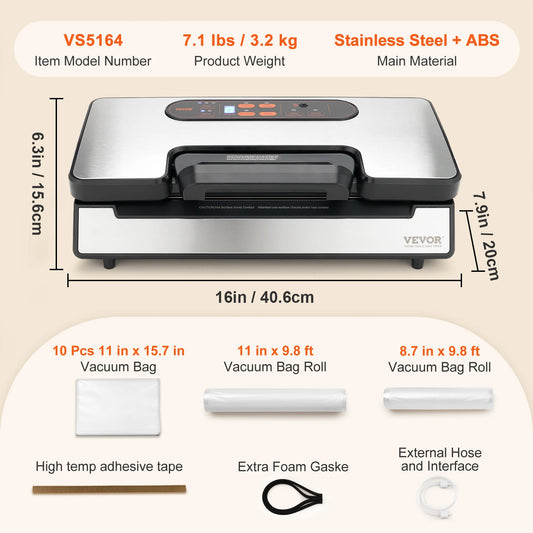 SucceBuy 130W Powerful Vacuum Food Sealer Includes Free Packaging Bags