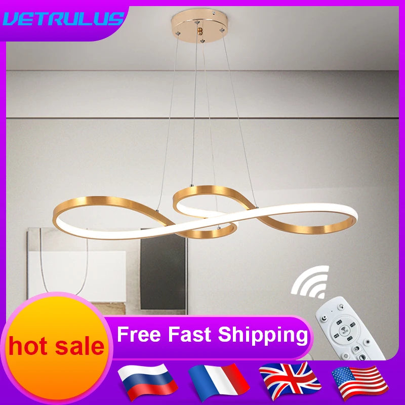 Vetrulus Modern Acrylic Led Pendant Chandelier Light For Living Room