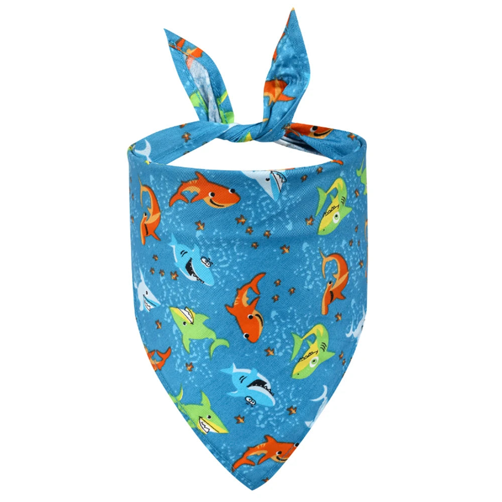 Soft Washable Fruit Floral Dog Bandana Adjustable Cloth Kerchief
