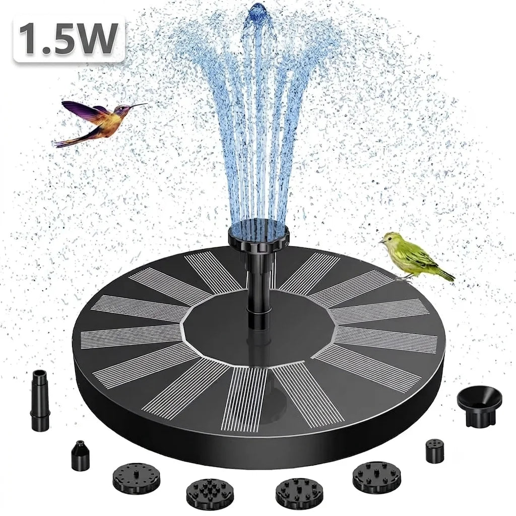 Stable Solar Fountain With Six Nozzles For Garden Pond Landscaping