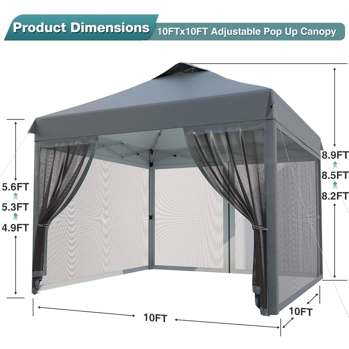 Pop Up Canopy Tent With Mosquito Netting For Outdoor Camping