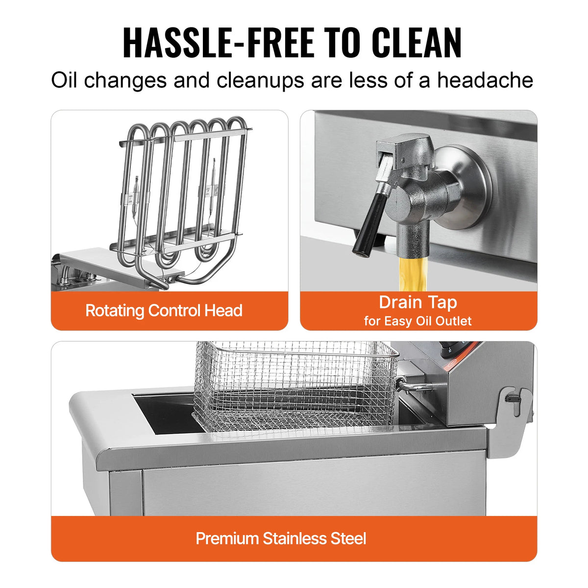 SucceBuy Commercial Electric Deep Fryer Dual Removable Tanks On Countertop