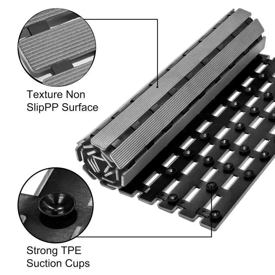 Nonslip Bathtub Mat With Suction Cups And Drain Holes