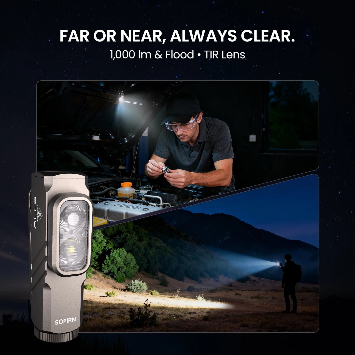 Sofirn Mini ST10 1000LM Flashlight USB C Rechargeable Dual Switch
