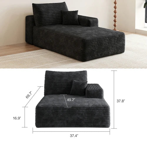 YQXH Cloud Style Sectional Sofa With Corduroy Cover And Memory Foam Cushions