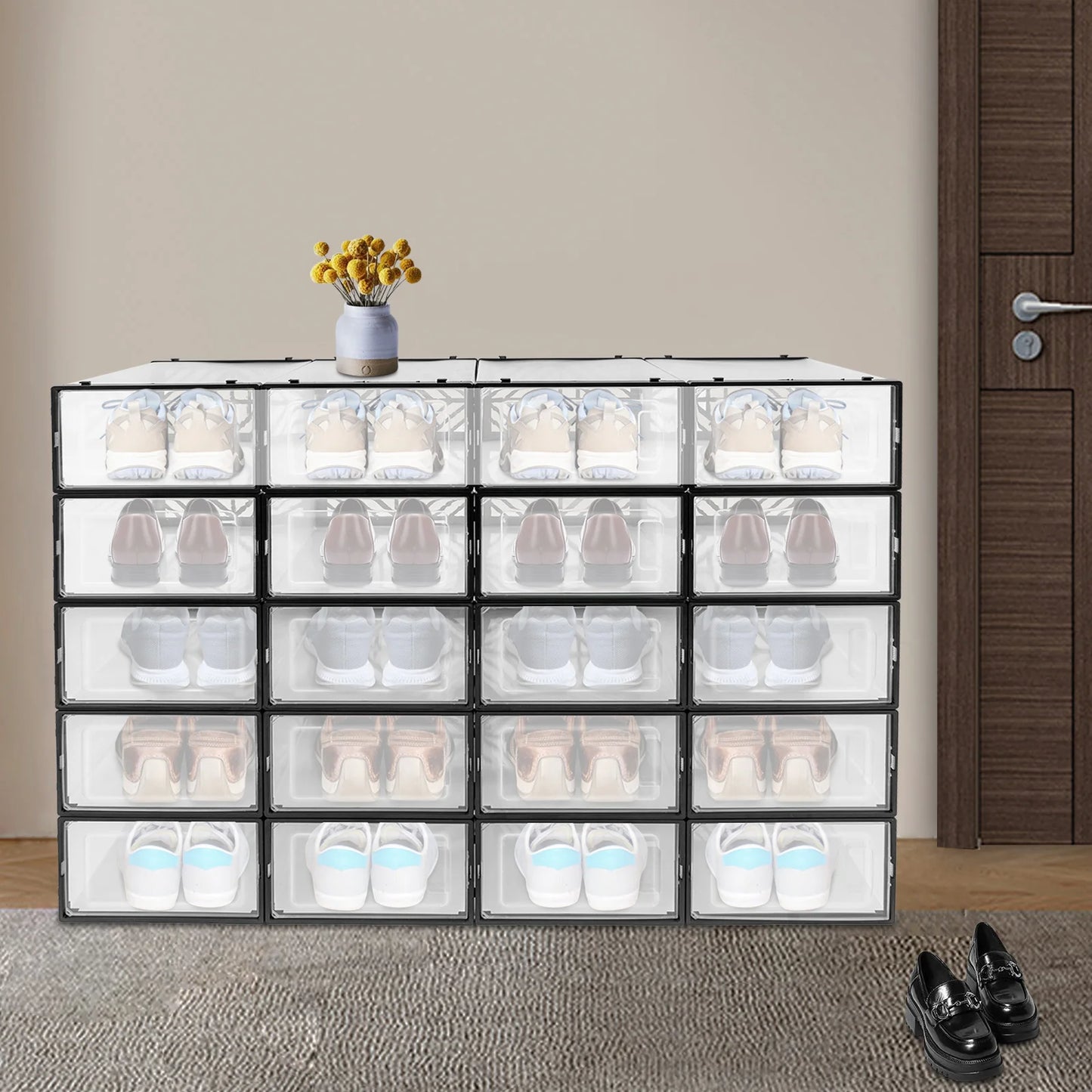 Shoe Storage Box Set PP Plastic Moisture And Dust Proof