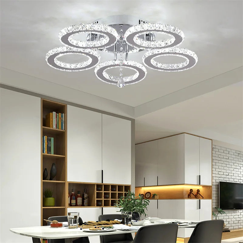 GreeLustr Crystal Ring Pendant Light Ceiling Fixture