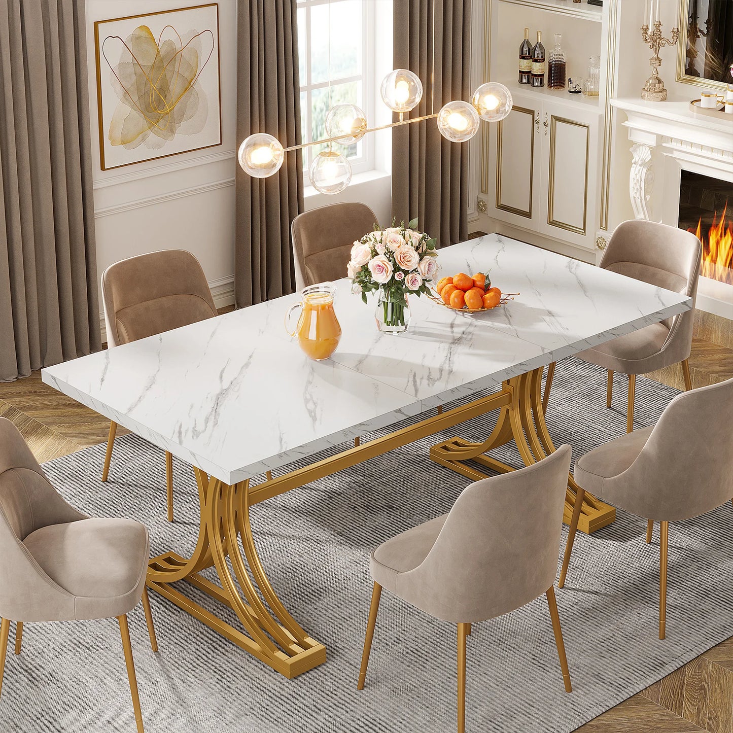 Tribesigns Rectangular Dining Table Modern Kitchen Table