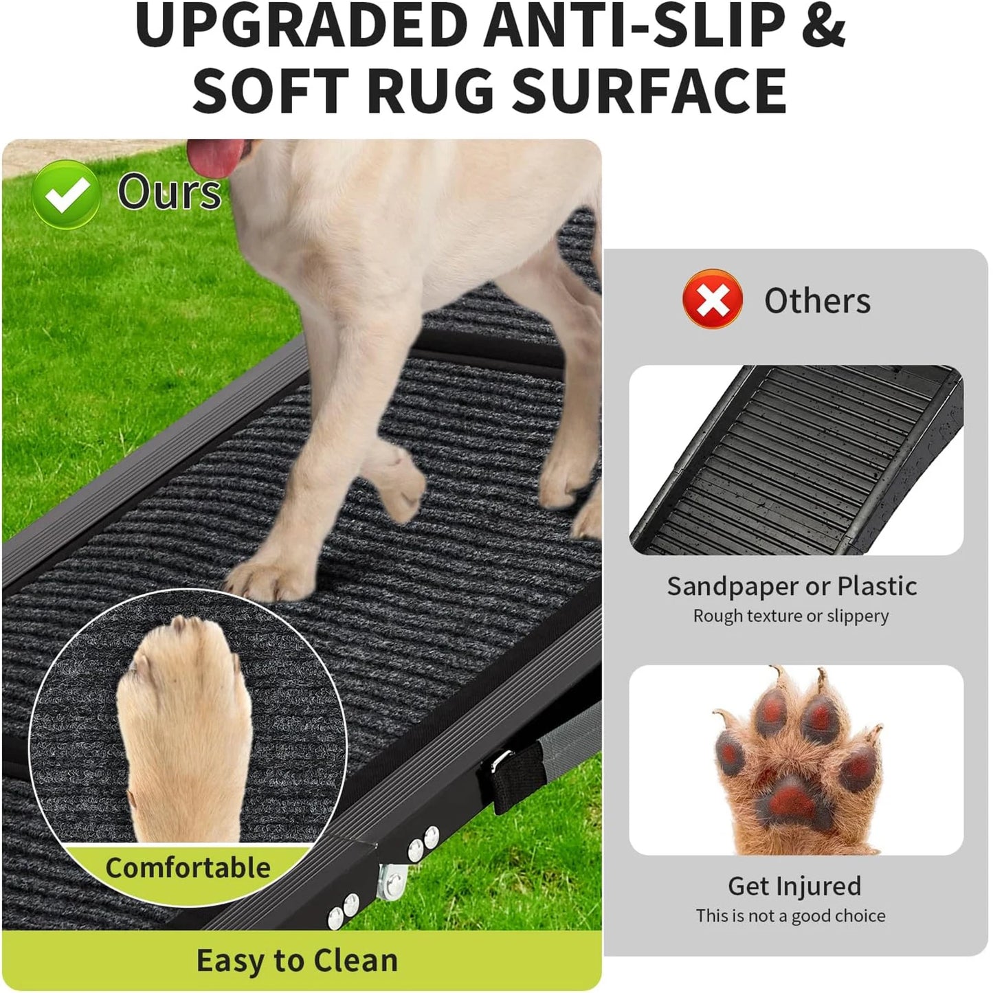 HiMiss Folding Dog Ramp For Large Dogs Non Slip Portable