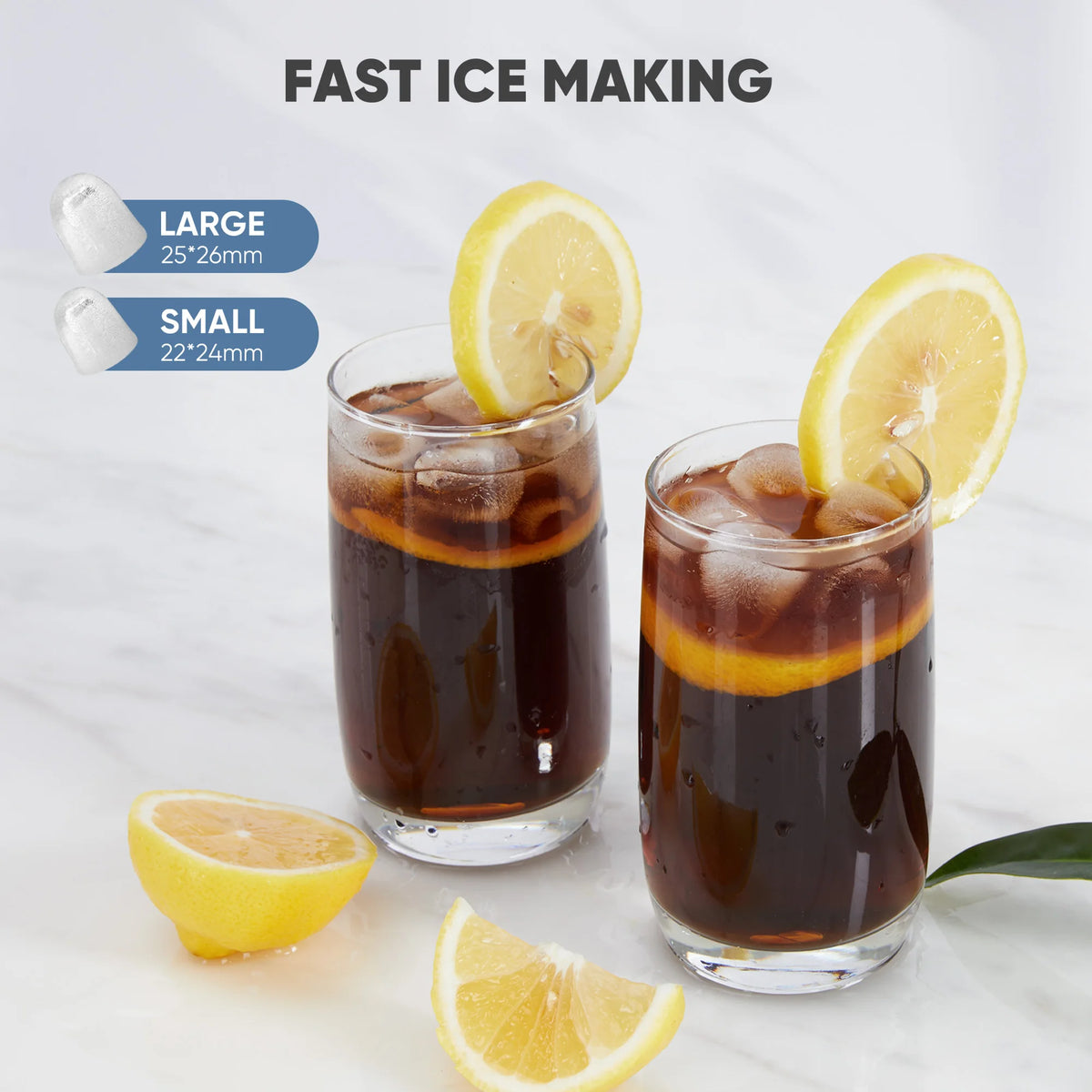Compact Countertop Ice Maker Self Cleaning Quiet 9 Bullet Cubes