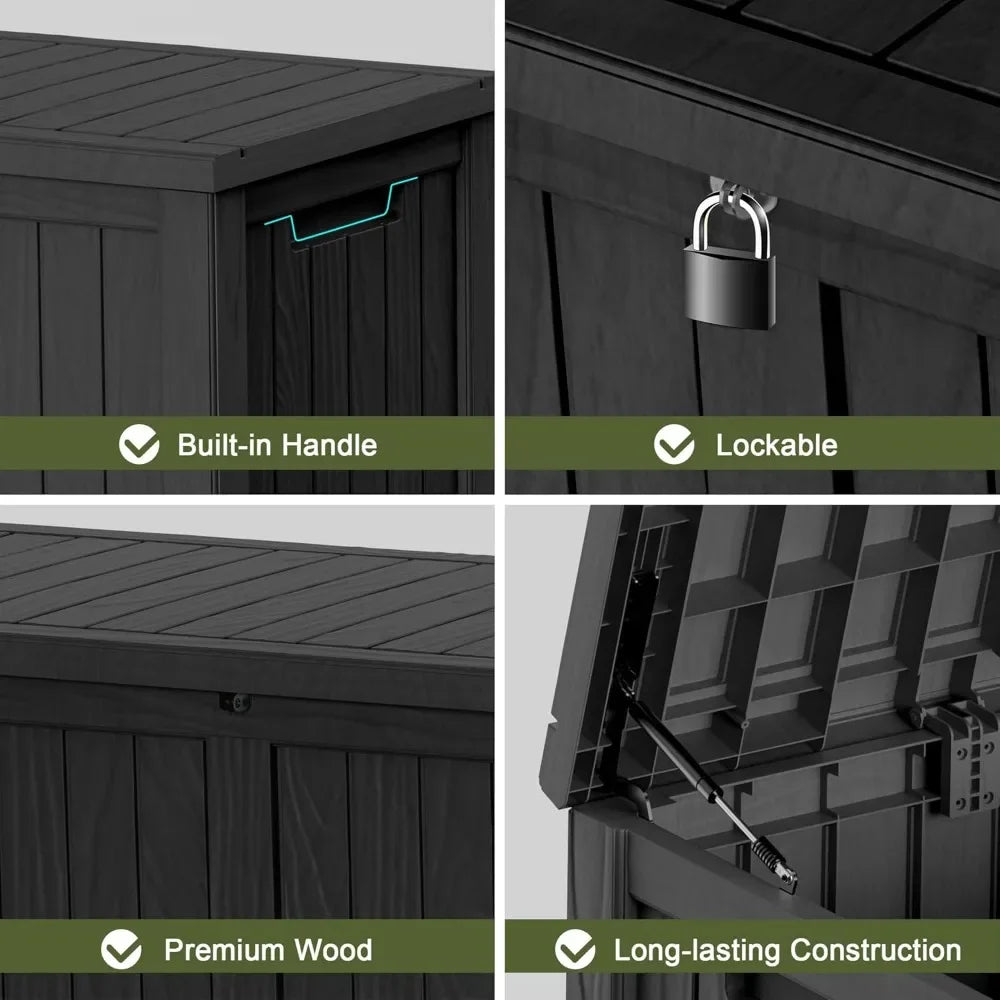 Lockable Waterproof Outdoor Deck Storage Box For Patio Furniture Tools