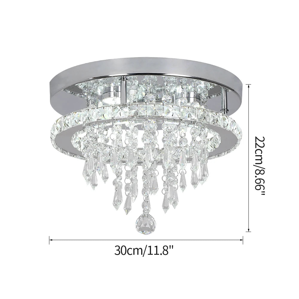 GreeLustr Crystal LED Sun Moon Ceiling Chandelier Fixture Living Room