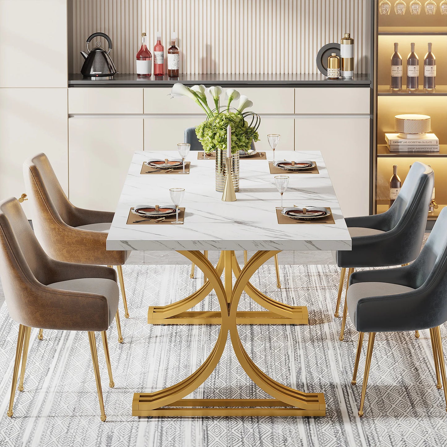 Tribesigns Rectangular Dining Table Modern Kitchen Table