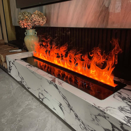 Smart 3D Atomizing Electric Fireplace With LED Steam Flame And App Control