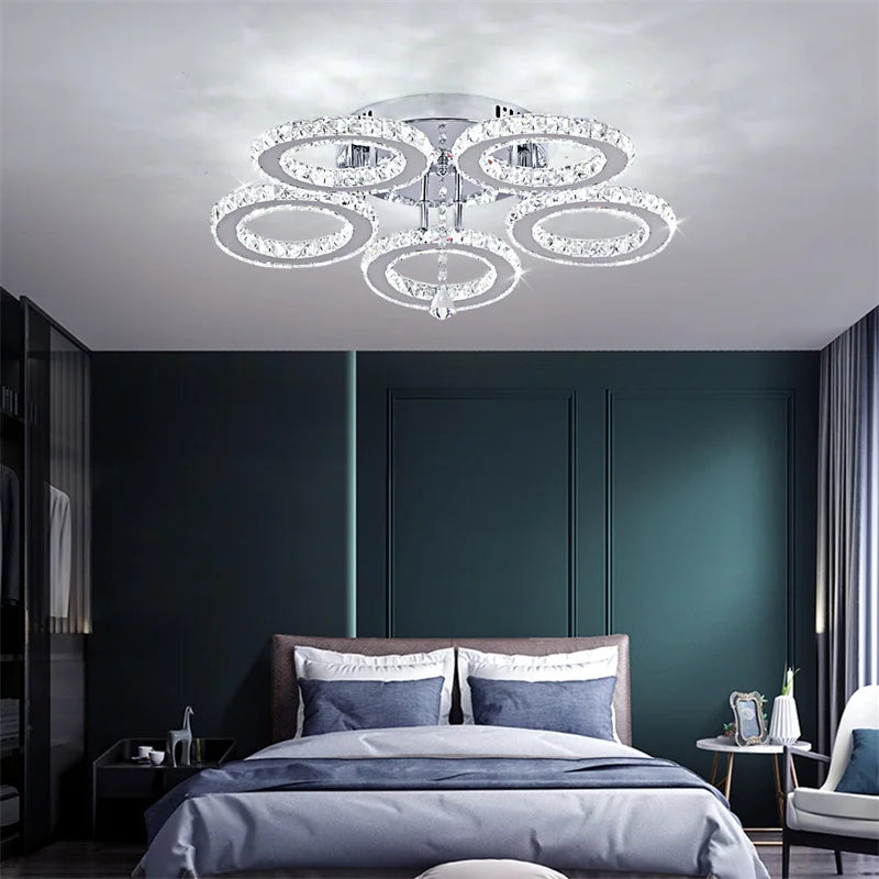 GreeLustr Crystal Ring Pendant Light Ceiling Fixture