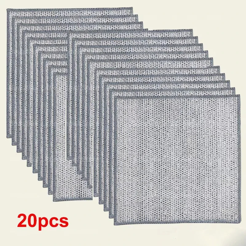 Durable Thickened Double Sided Steel Wire Kitchen Cleaning Cloth Pad