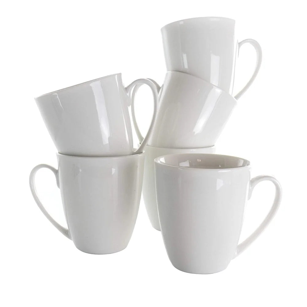 NONEDrinkware Porcelain Mug Set, Durable Microwave Safe Coffee Tea