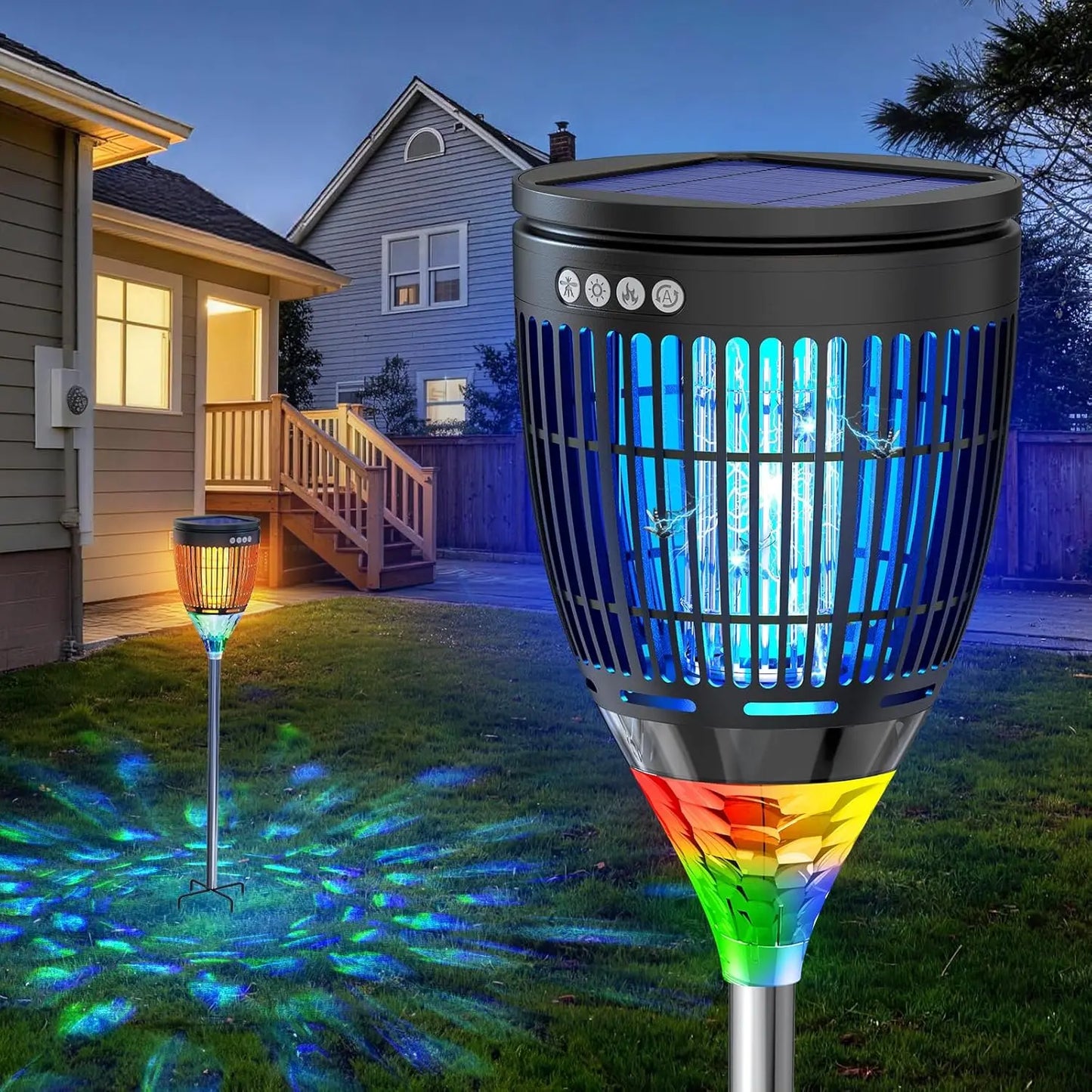 Solar Bug Zapper Outdoor 3-In-1 Mosquito Trap For Yard Garden