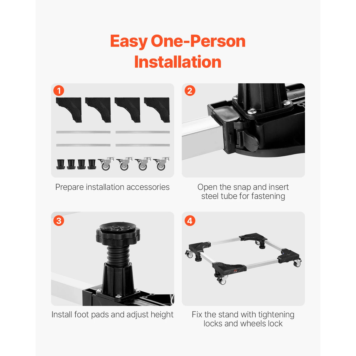 SucceBuy Heavy Duty Adjustable Furniture Mover Dolly With Locking Wheels