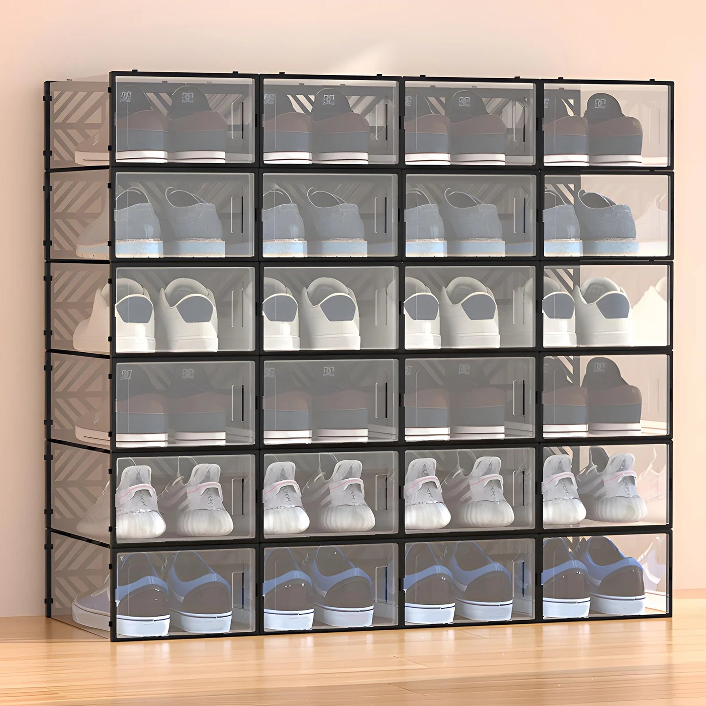 Shoe Storage Box Set PP Plastic Moisture And Dust Proof