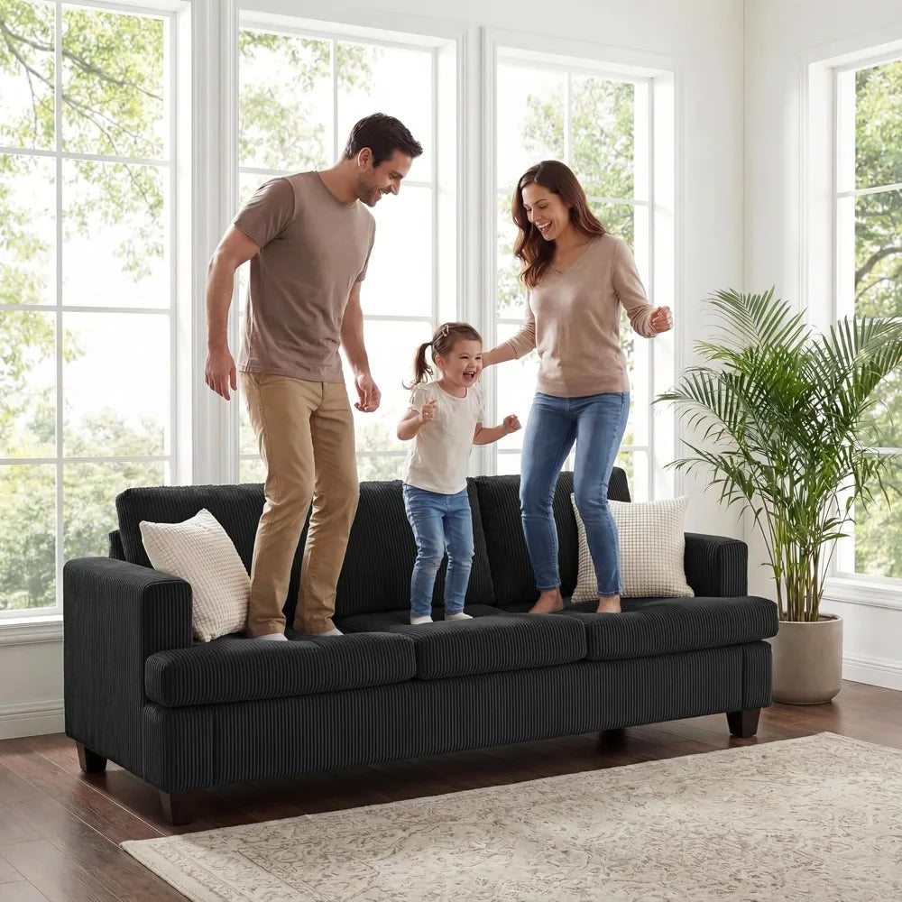 2 Piece Sofa Sleeper Deep Seat Corduroy Living Room Furniture