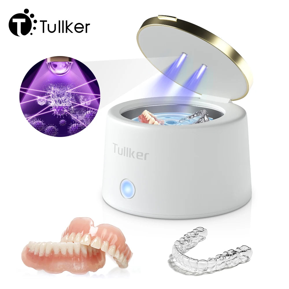 Tullker Ultrasonic Retainer Cleaner With UV Light Dentures Braces Jewelry