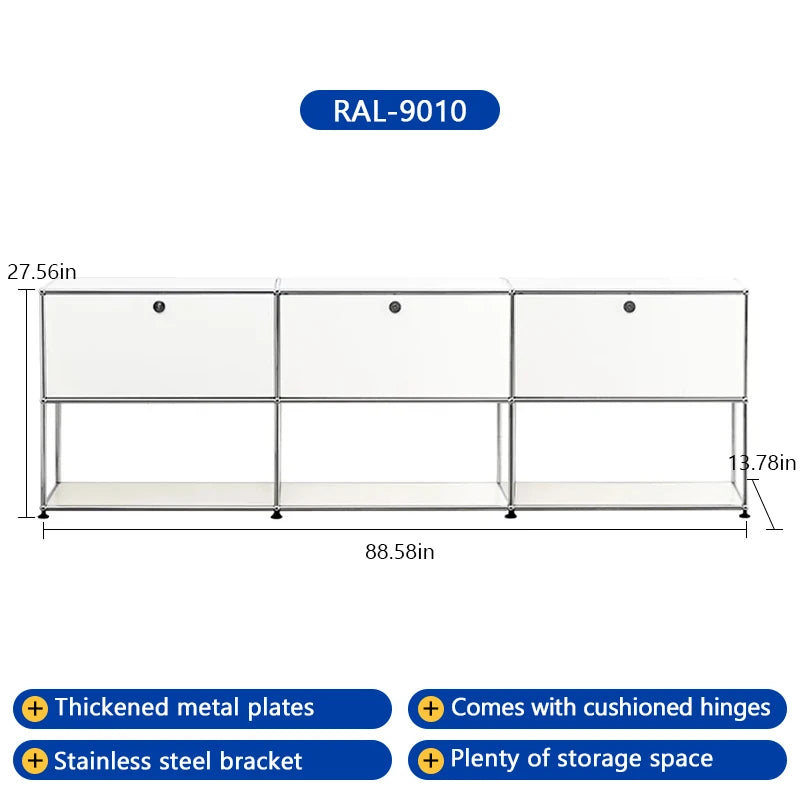 Bigcityfur Metal TV Stand Storage Corner Cabinet Living Room Furniture