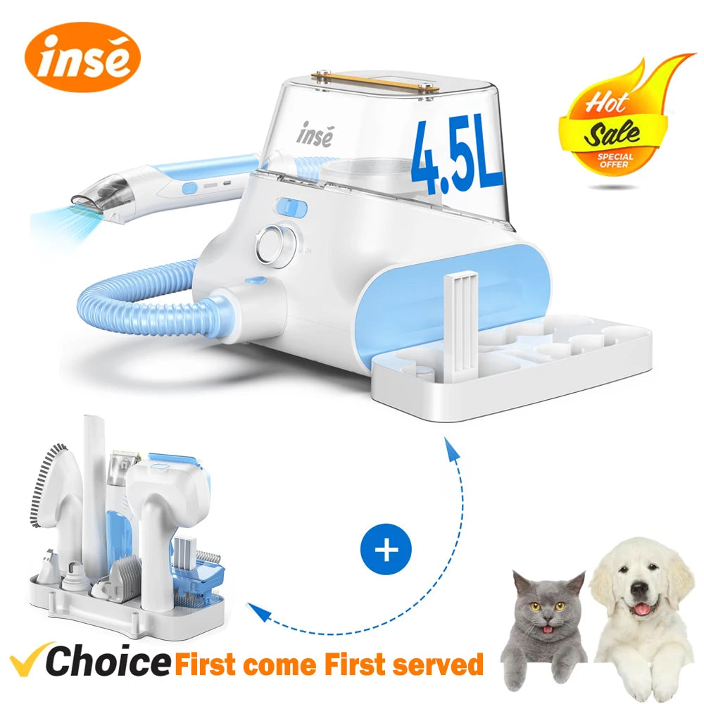 INSE Dog Grooming Vacuum Cleaner With Large Dust Box Storage